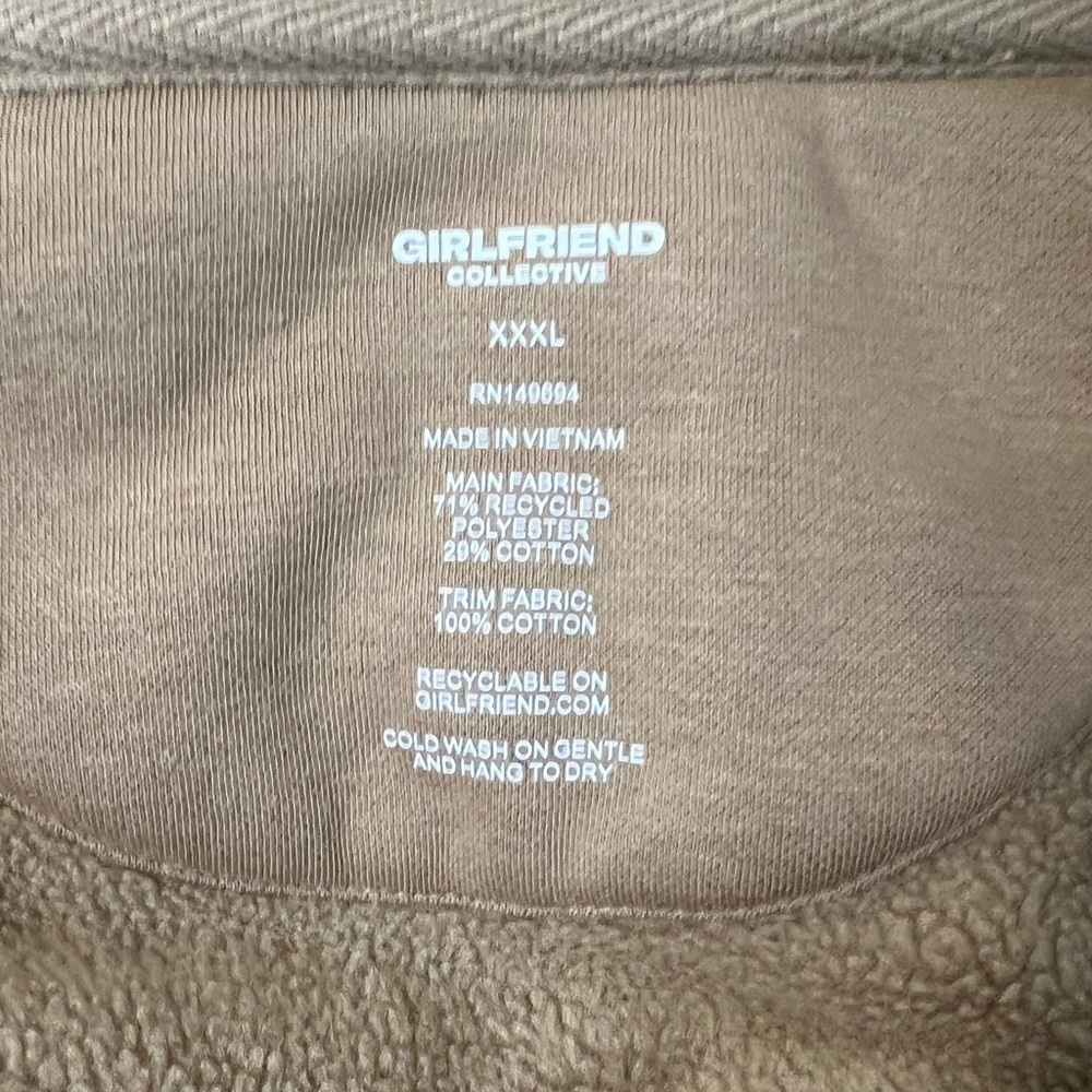 NWT Girlfriend Collective Light Brown Macie Two-Way Zip Layered Jacket Size XXXL - Picture 8 of 12
